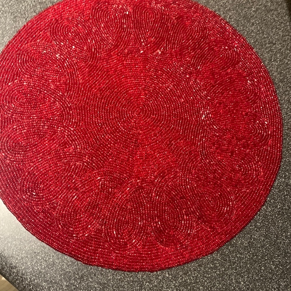 Beaded place mats 14x14inch 2 left